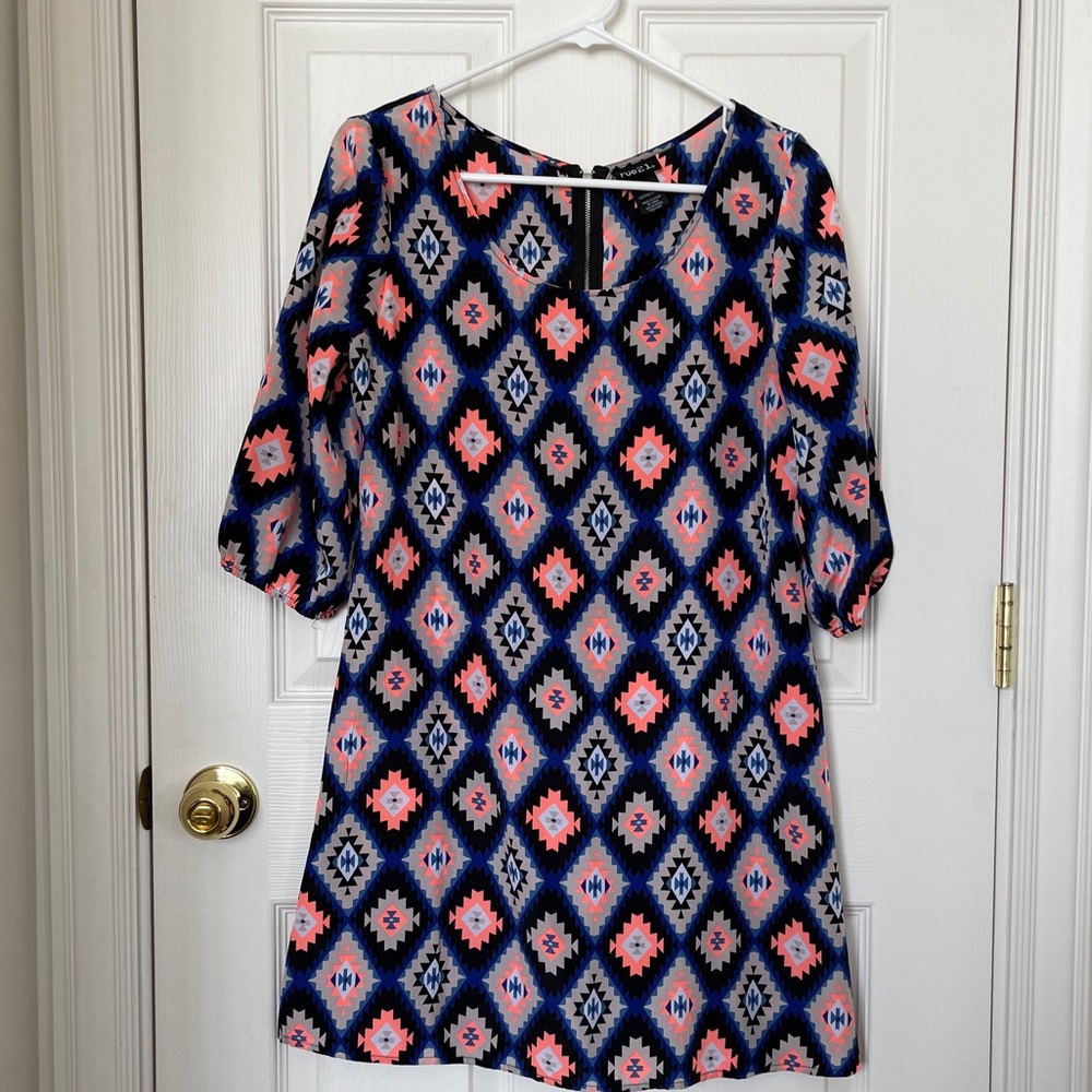 Patterned Sleeve Dress